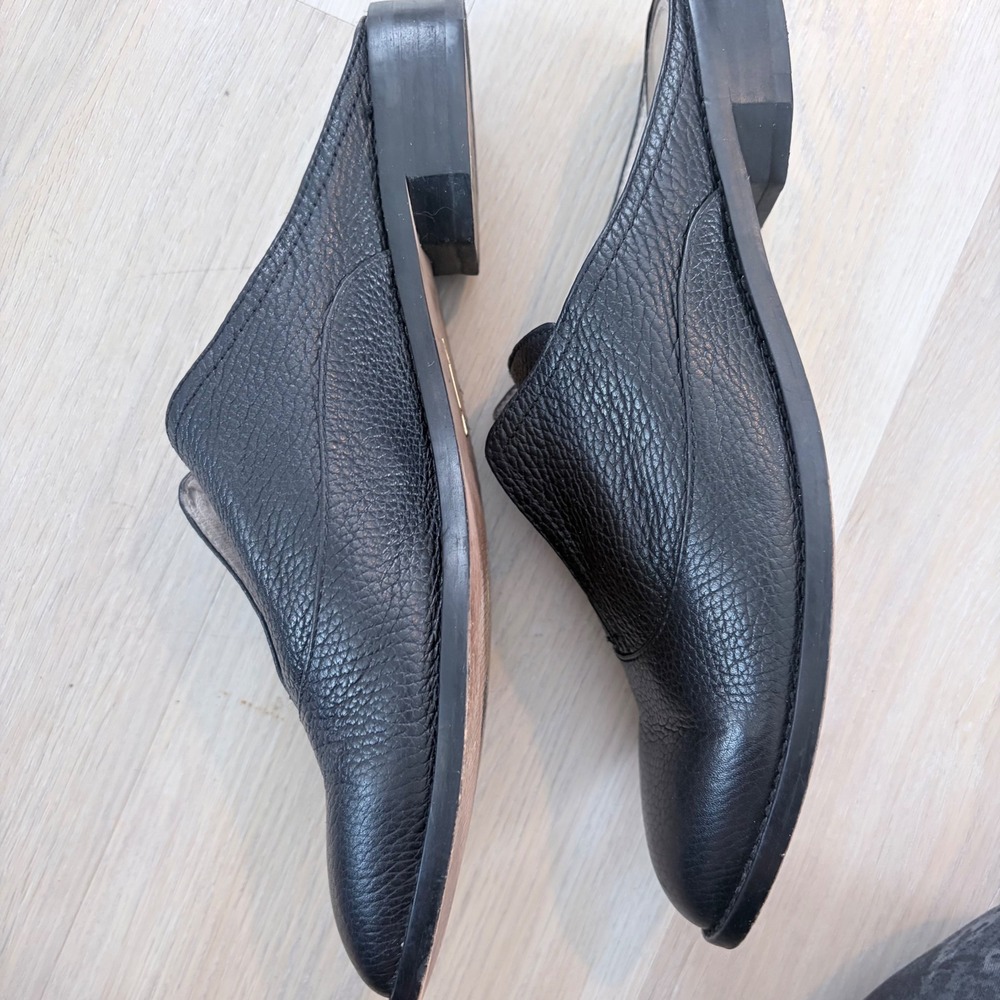 Louise et Cie Freyda Black Pebbled Leather Pointed Toe Mules Slides 9.5M 39.5 - Picture 2 of 16